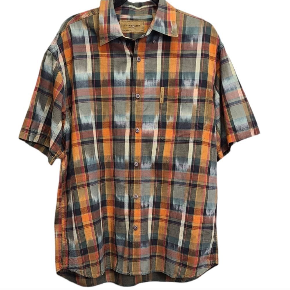 Clear‎ Water Men's Casual Button Down Shirt Size Large
